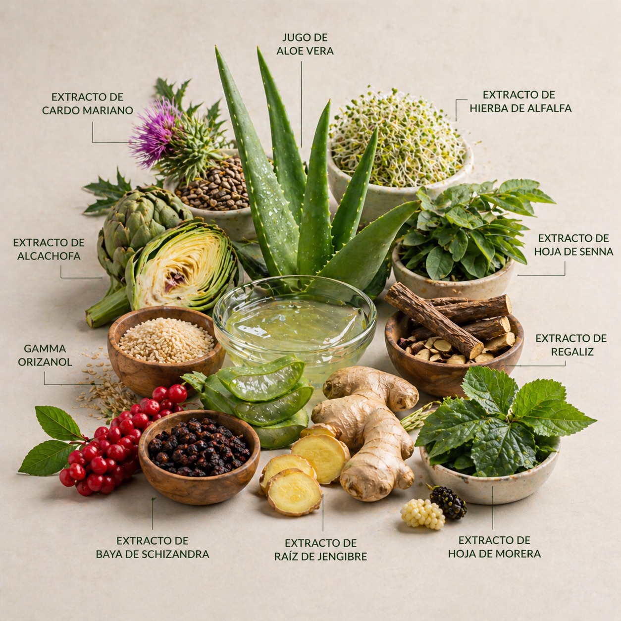 Lámina de ingredientes Le'Vive Green